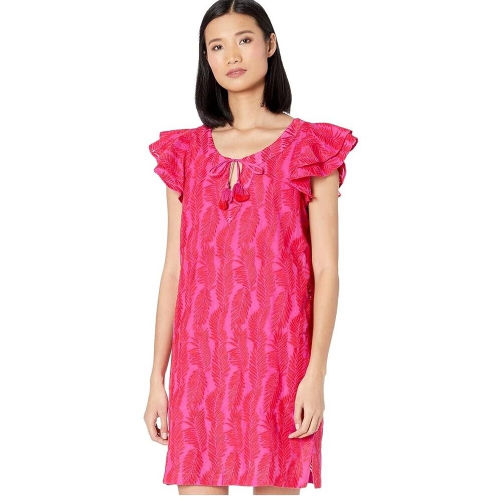 Vineyard Vines Women’s Embroidered Palm Pink Mini Dress